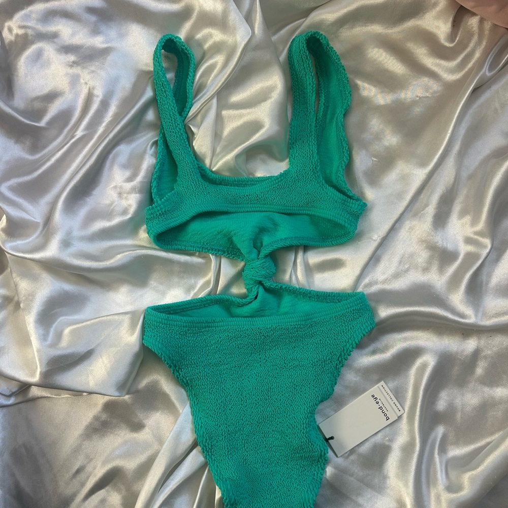 Turquoise Textured Bikini Bottom - Picture 5 of 6